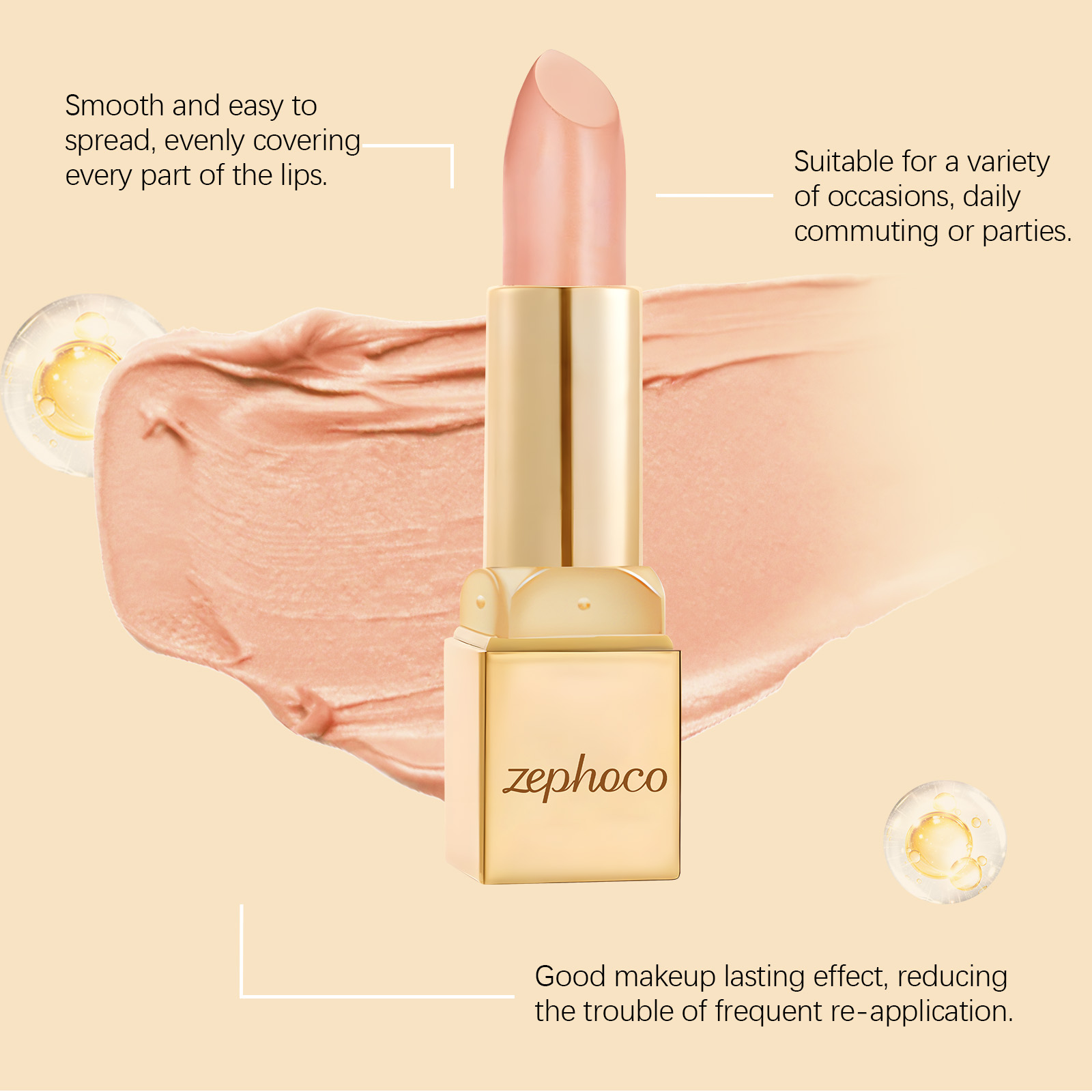 (Rose Red) Metallic Cream Lipstick Light Texture Moisturizing Easy To Create Glossy Lip Makeup
