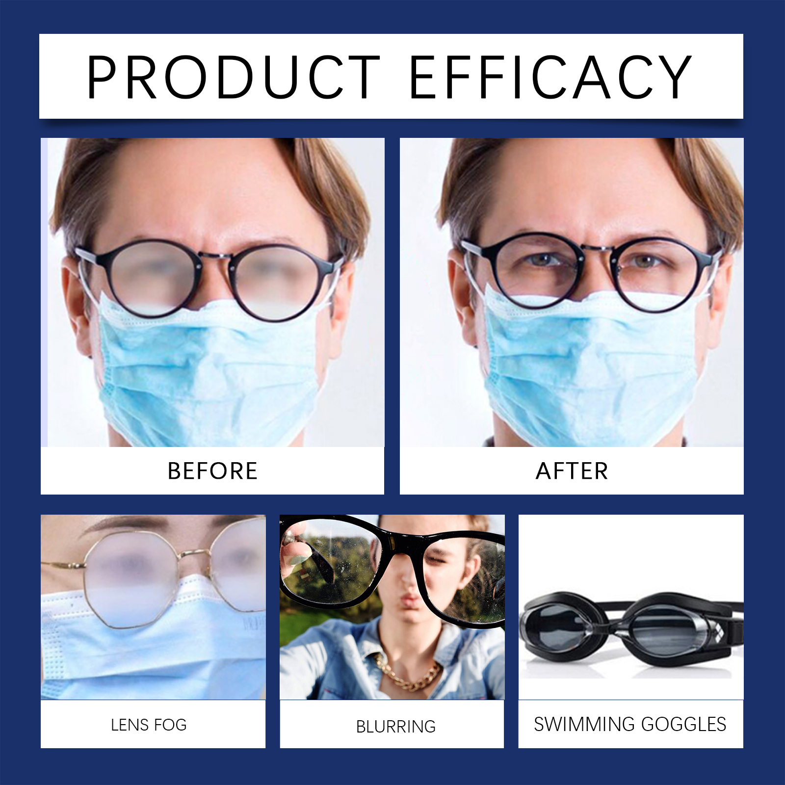 Anti Fog Spray For Eyeglasses Prevent Fog Clean Lens Clear Vision Waterproof Portable Defogger For Glass Lenses