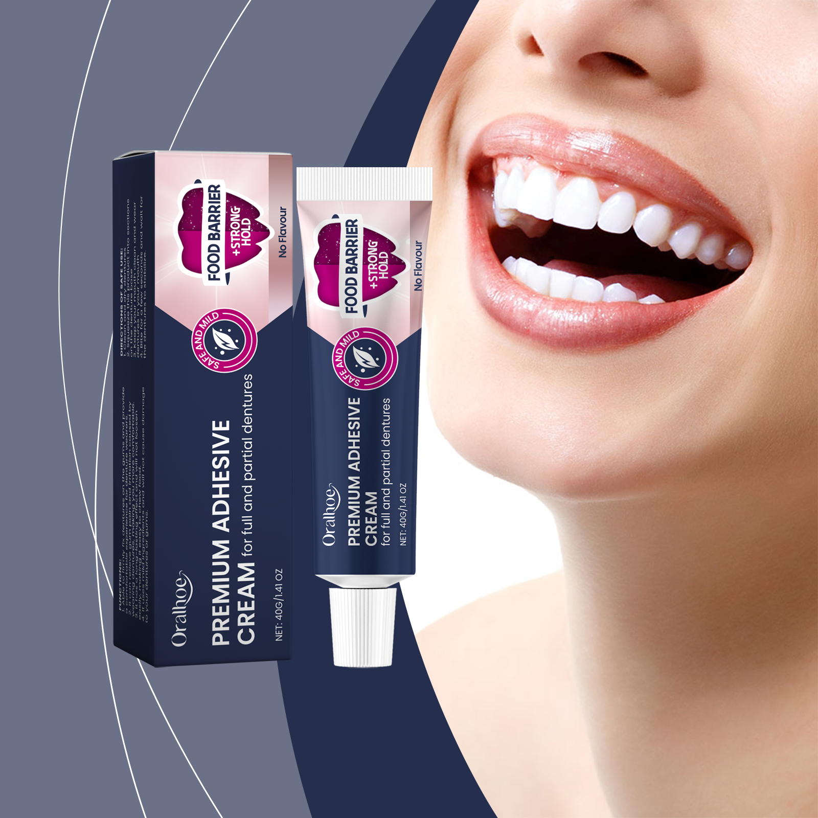 Denture Fixing Adhesive Improves Comfort Protects Loose Dentures Bonding Stabilizing Cream For Dental Use