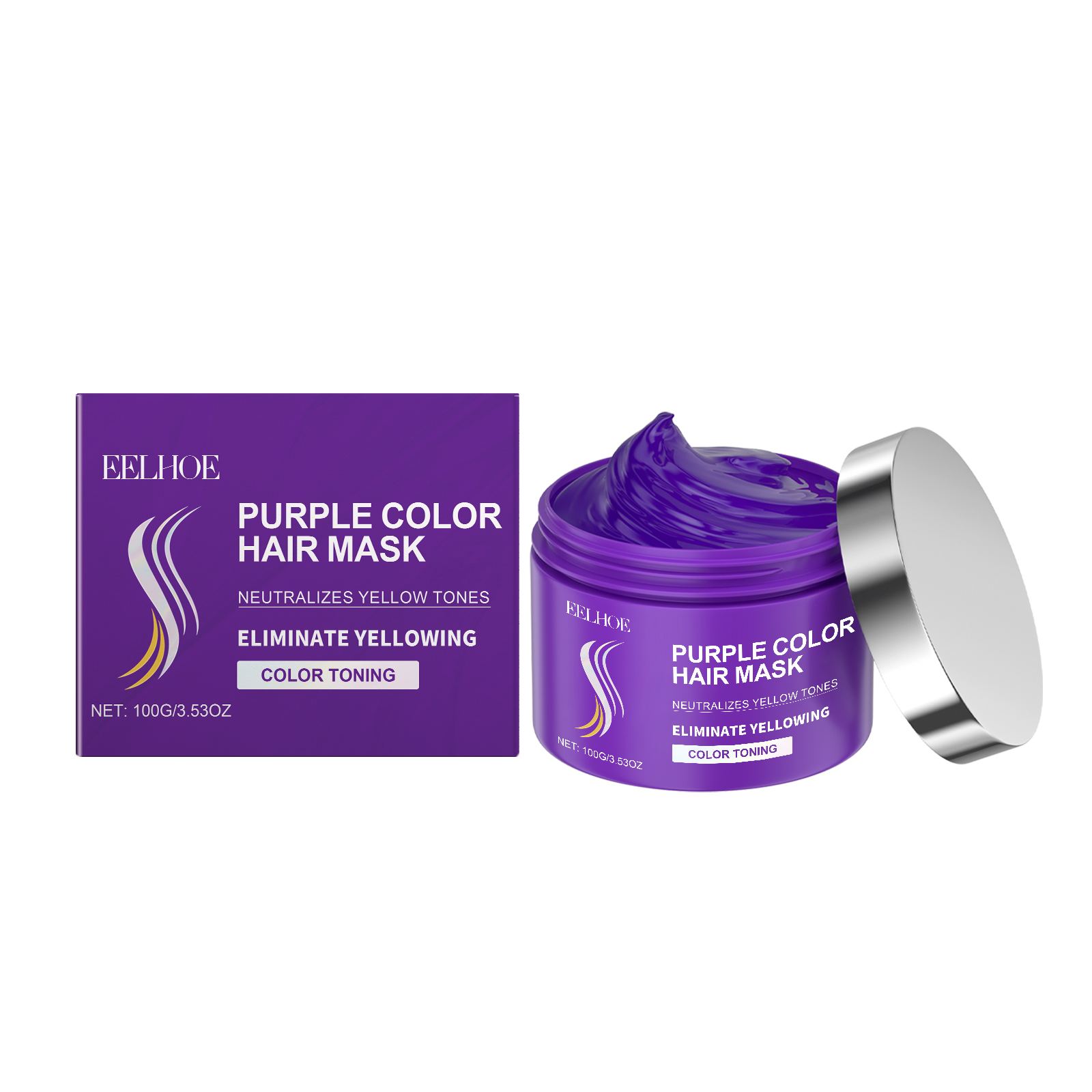 Keratin Purple Hair Mask Moisturizing Frizz Control Toning For Color Treated Hair Daily Repair And Shine Care