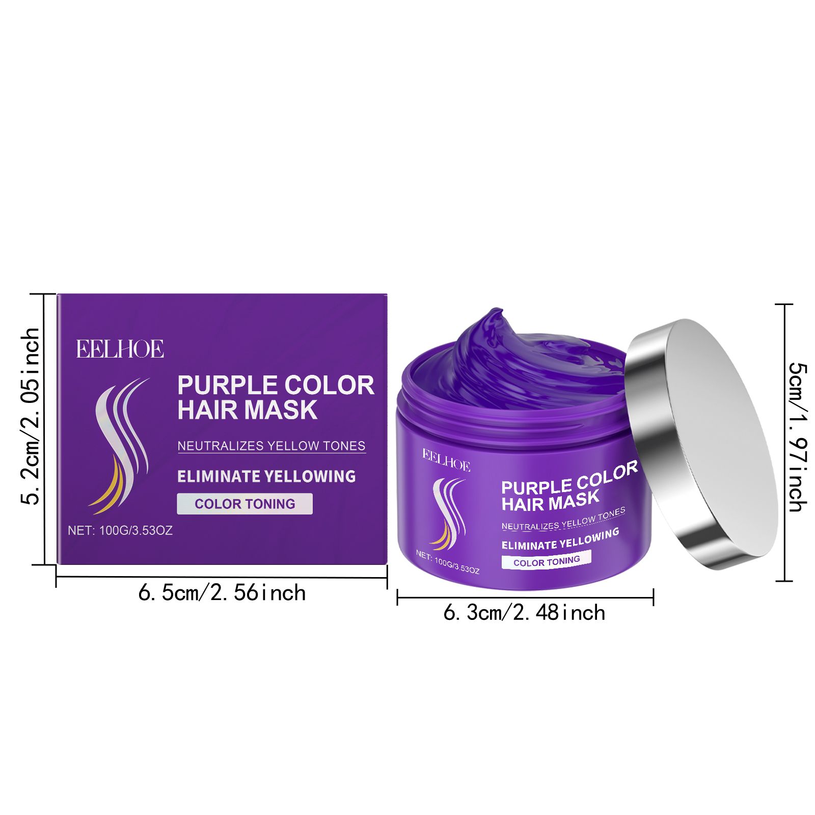 Keratin Purple Hair Mask Moisturizing Frizz Control Toning For Color Treated Hair Daily Repair And Shine Care