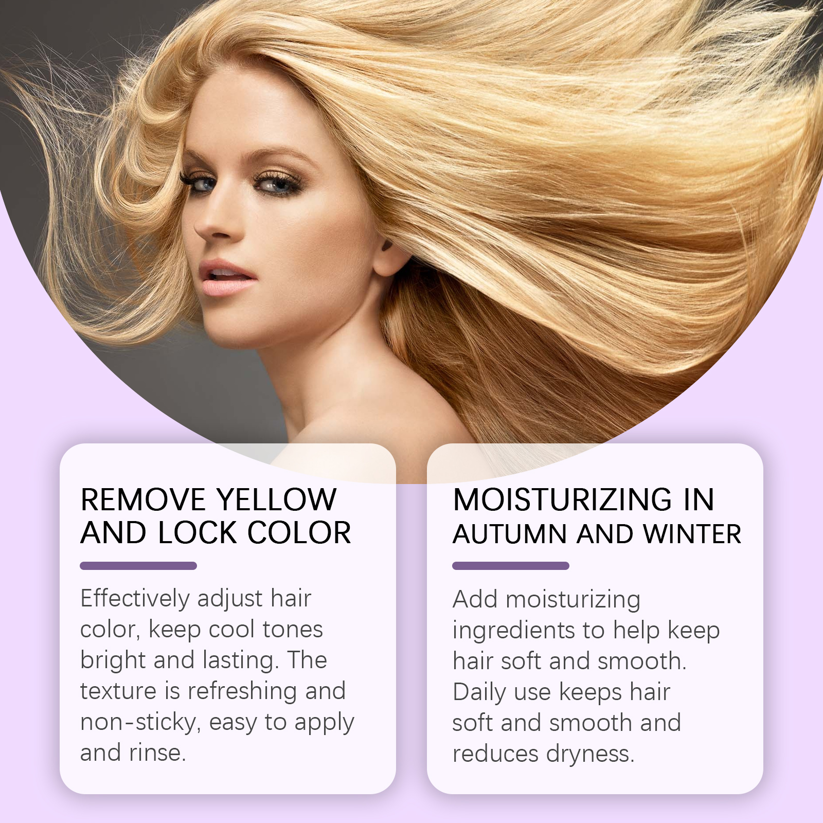 Keratin Purple Hair Mask Moisturizing Frizz Control Toning For Color Treated Hair Daily Repair And Shine Care
