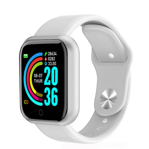 (White) Pro Bluetooth Smart Watch Men Women Y68 Blood Pressure Heart Rate Monitor Sport