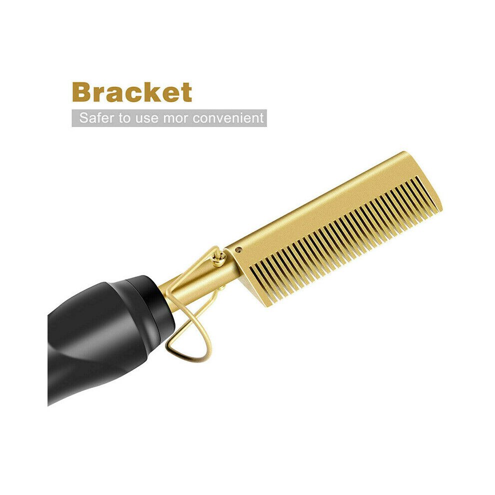 Hair Straightener Hot Comb Electric Beard Curler Brush Copper Comb Curling Iron Travel Styling Wand