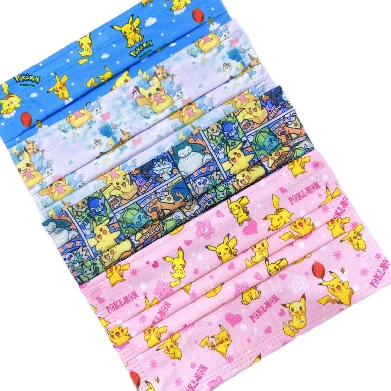 Pokémon Face Mask Anime Cartoon Cute Pikachu Mask Protective Breathable Masks for Adult Children Dust Mask As Creative Birthday Christmas Halloween Gift