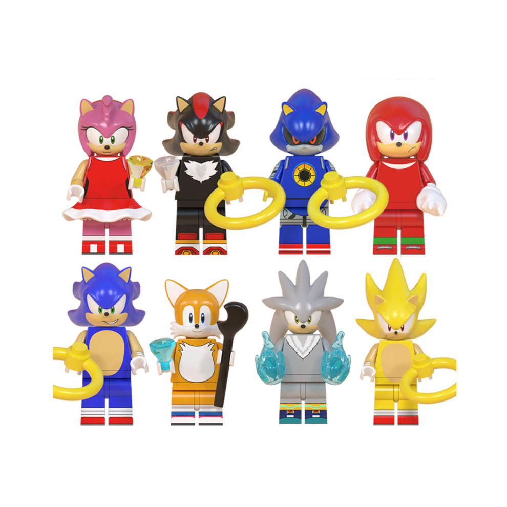 Sonic The Hedgehog Minifigures Fit Lego Building Blocks Toys Anime Action Figures Palyset Fans Collectible Christmas Stockings Birthday Decorations Gift for Kids Boys Girls