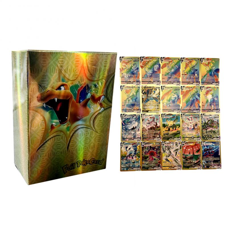 Pokemon Card English 100pcs Metal Collection Cards Shining Cards Playing Toy Ultra Rare Assorted Best Gift for Kids and Fans
