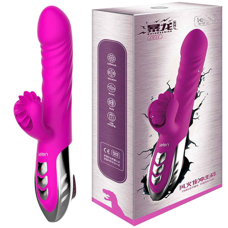 Rolling Licking Rabbit Vibrator Sex Toy for Women Multiple Speeds Vibrating Dildo G-Spot Clitoral Stimulator Waterproof Tongue Oral Clit Licking Vibrator Heating Massager Discreet Packaging