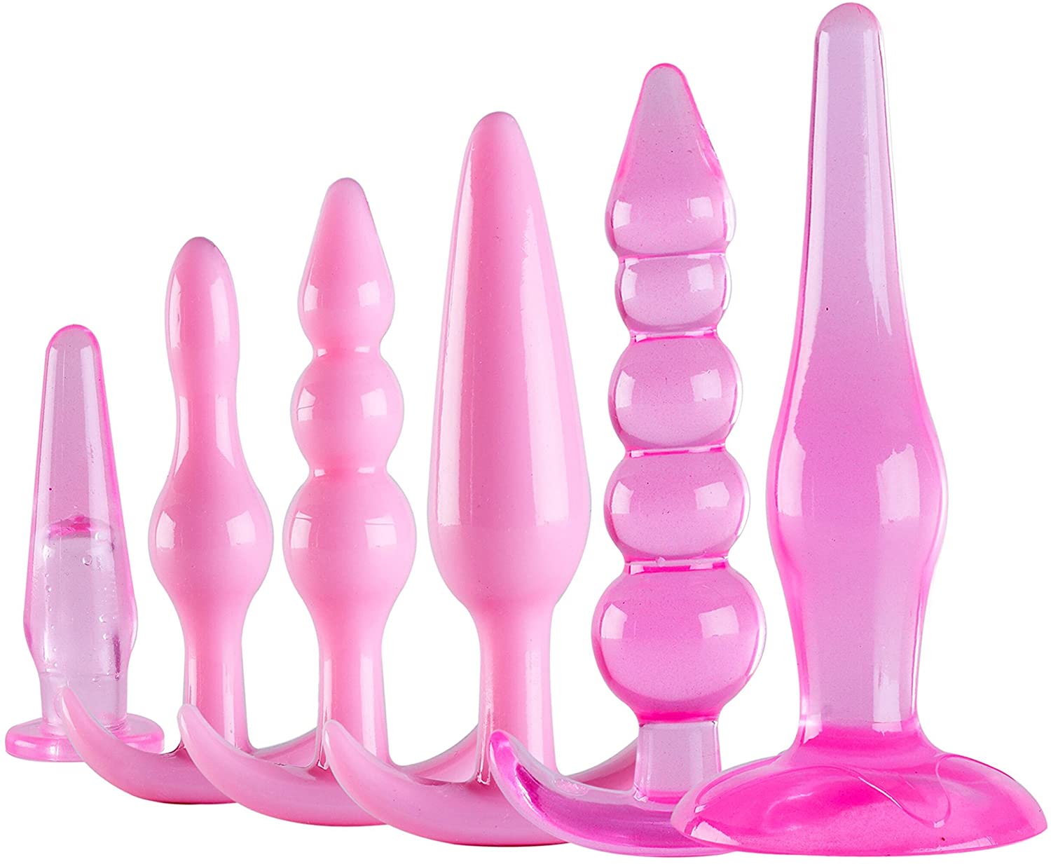 Butt Plug Prostate Massager Anal Plug Female Male Adult Sex Toys Anal Beads Masturbation Tool 6PCS Portable Anal Training Kit Massaging Device for Couples Beginniers Advanced Users Solo Play