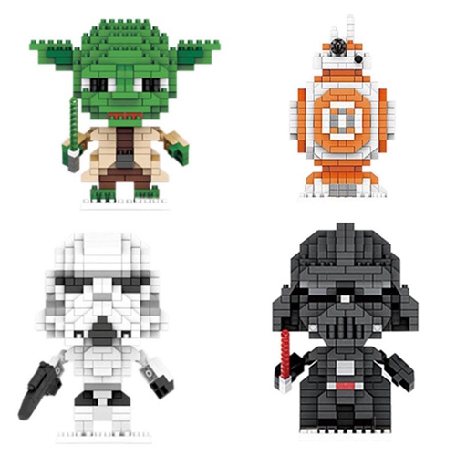 (Model 118 with Box) Disney Block Star Wars Blocks Micro Bricks Cartoon Education Toys Darth Vader Yodas Birthday Gift for Kids Black Samurai Building Blocks Mini Figure Toys Star Wars Minifigures