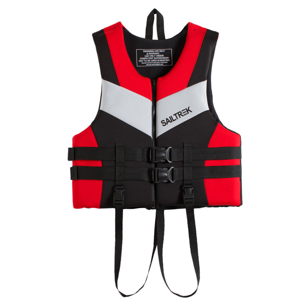 (Red S) Life Jacket Adult Kids Life Vest Neoprene Floating Buoyancy Aid Lifejacket for Outdoor Paddle Boarding Rafting Snorkelling Fishing Ski Kayak Swimming Sailing Boating Water Sports