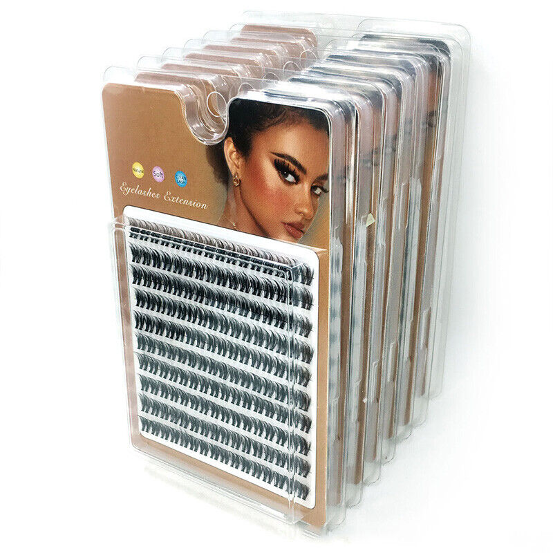 (8MM) False Eyelashes Individual Lash Clusters DIY Eyelash Extension Kit At Home Lash Extension Supplies for Beginners Multi-Length Curl Natural Look 8-16mm