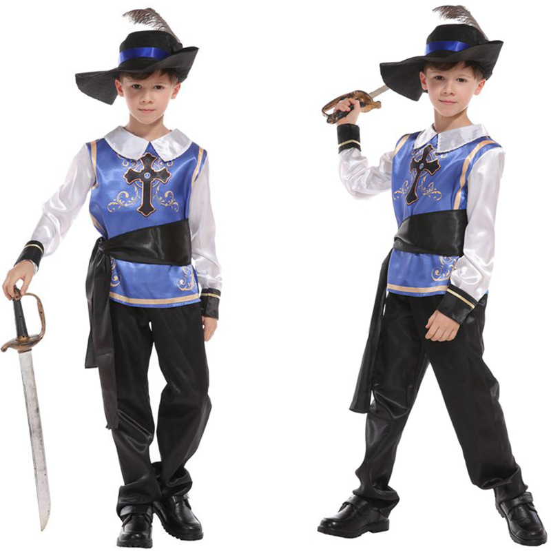 (110~120cm) Dress Up Noble Knight Childrens Costume Halloween  Party Costumes