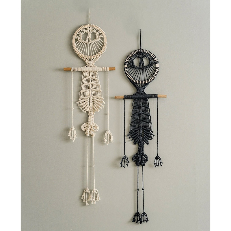 (White) Halloween Gothic Small Tapestries with Tassels Home Decor Wall Hanging for Bedroom Aesthetic
