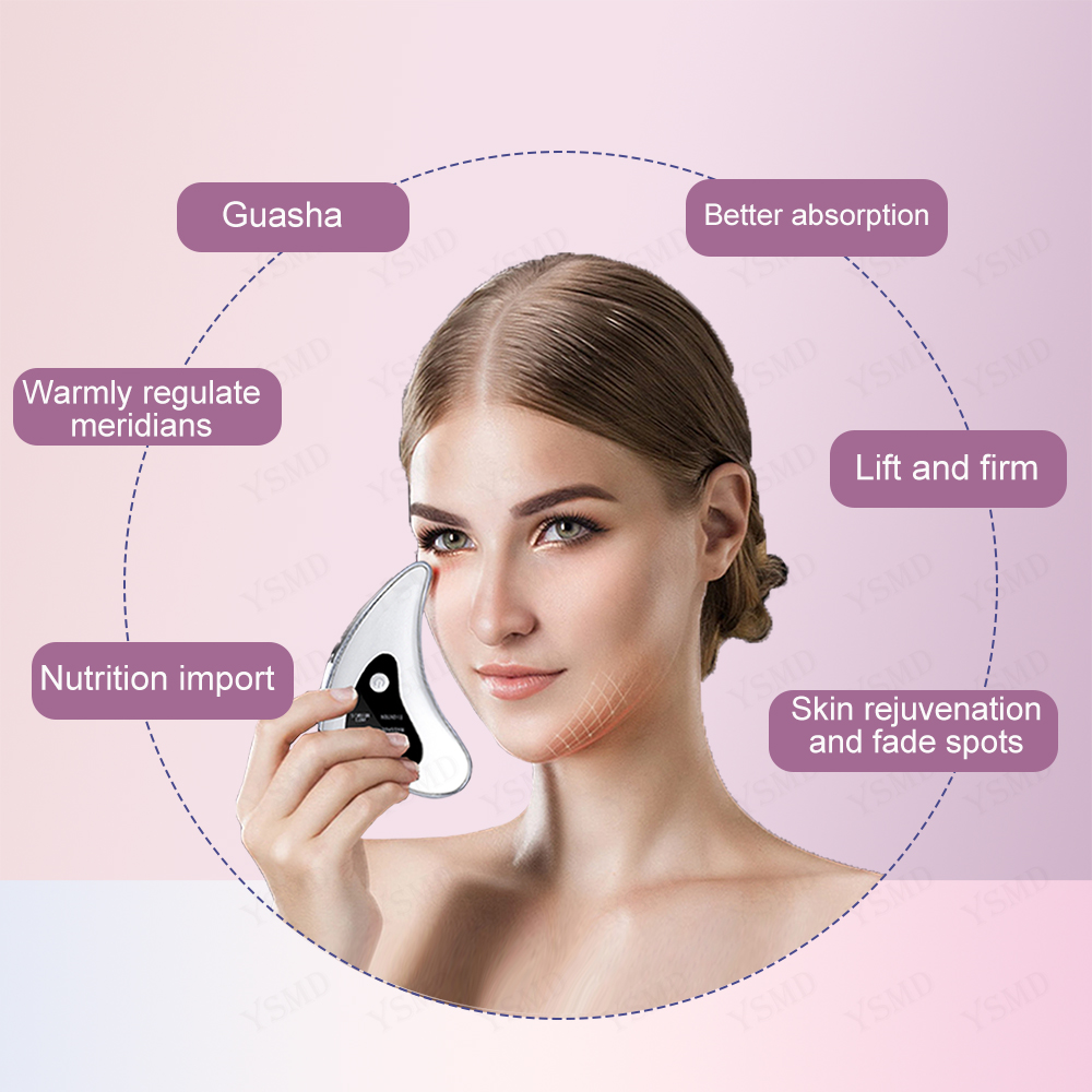 Facial Massager Skincare Tools Electric Gua Sha Plate Tools Face Scraping Massager Facial Plate Lifting Device Board Anti Aging Wrinkles Lifting Face Skin