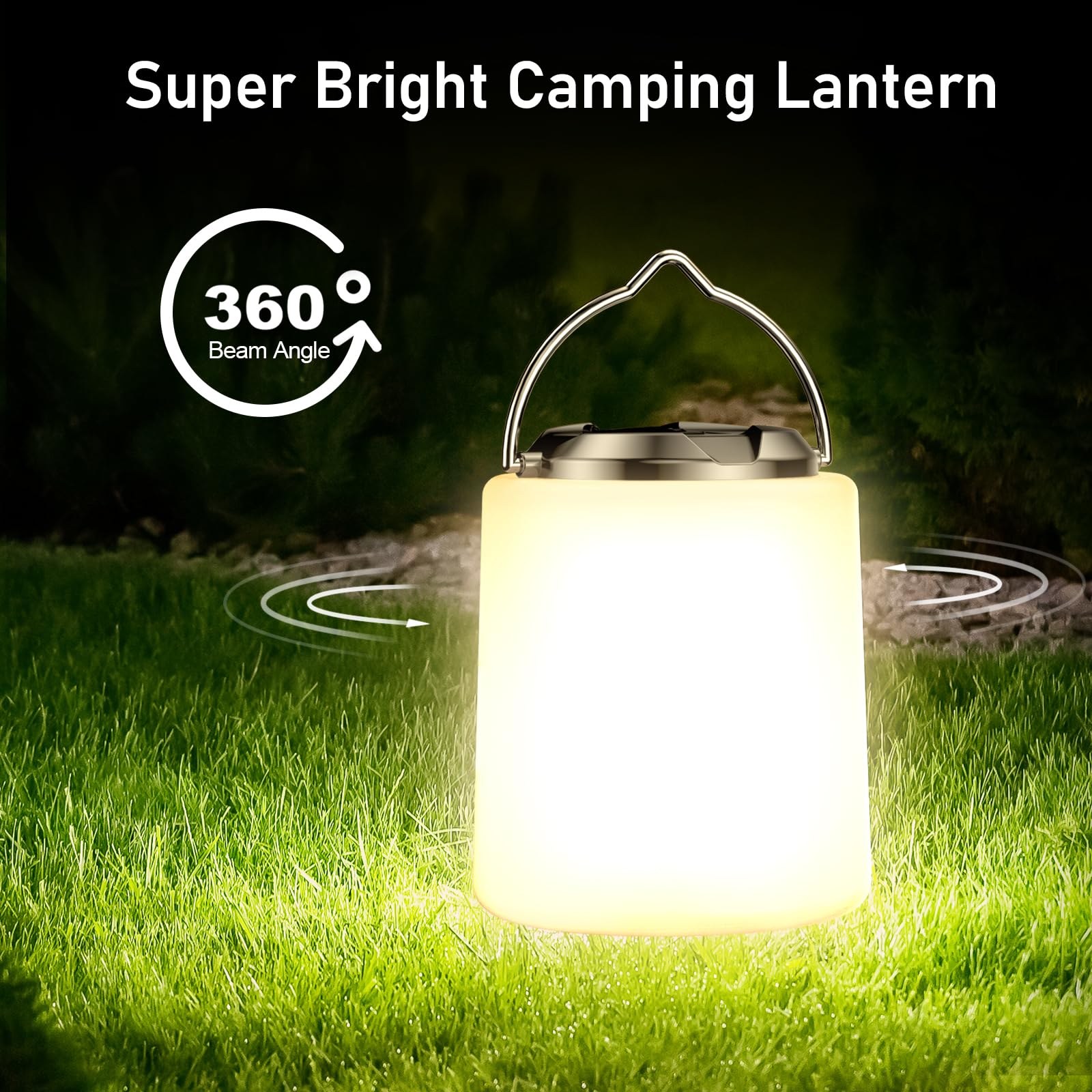 Rechargeable Mini Camping Lantern Warm Light Waterproof Tent Light for Camping