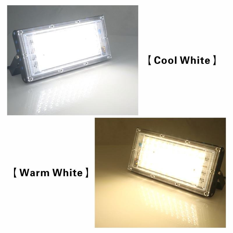 (Cool White) 2x LED Floodlight 50W Waterproof Outdoor Security Lights Garden Light