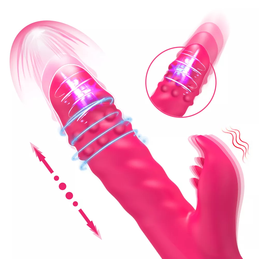 Rabbit Vibrator Thrusting Rotating Dildo Clit G-Spot Massager Sex Toys for Women Tongue Oral Clit Licking Clitoris Adult Sex Toys Sexual Wellness