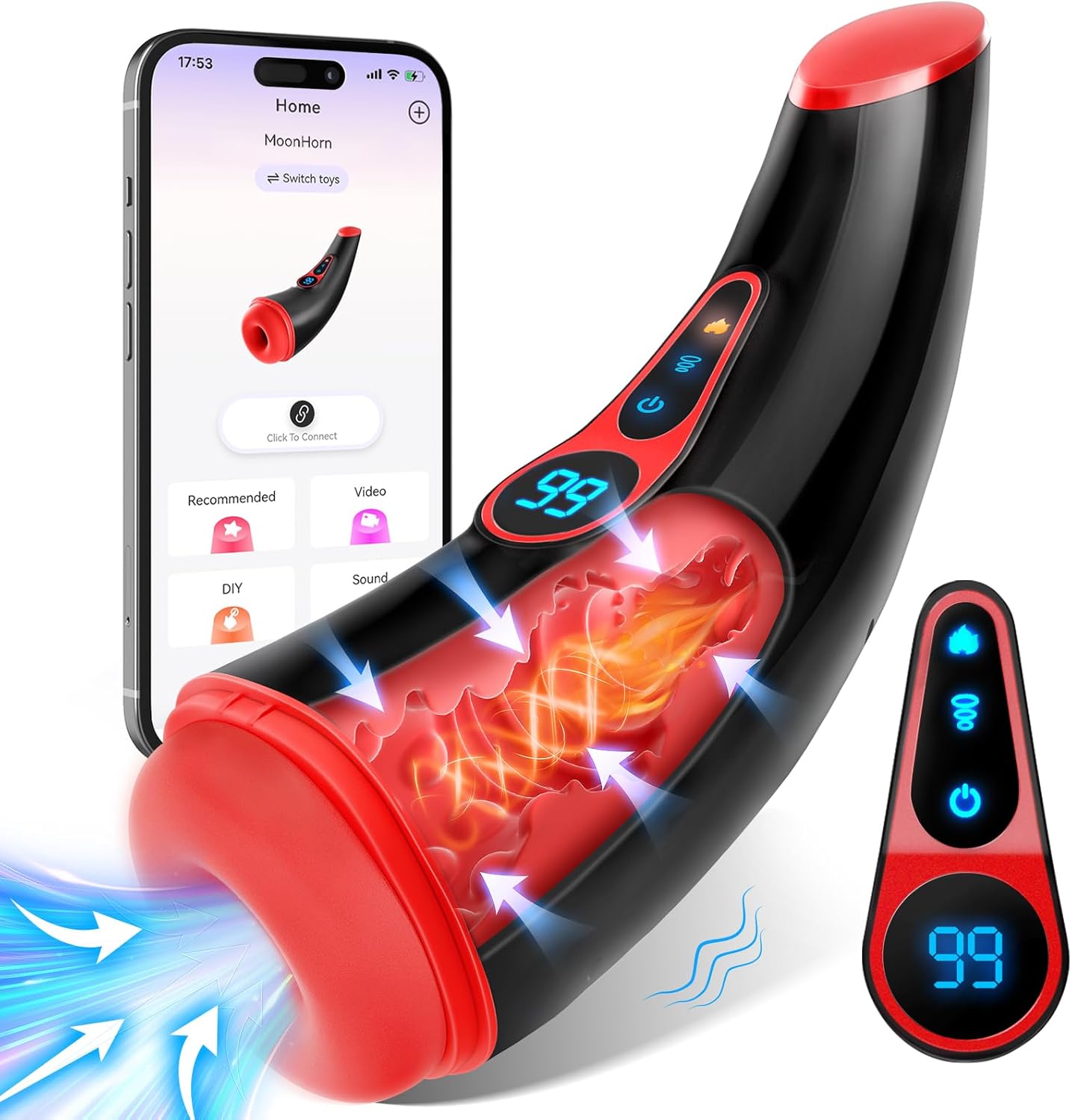 Automatic Sucking Male Masturbator Cup Sex Toys for Men Suction Vibrating Heating LCD Display Electric Adult Toys UK Vibrator Stroker Penis Stimulation