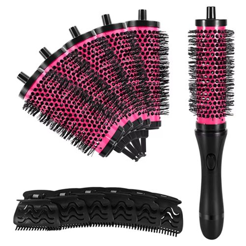 6pcs 3 Sizes Detachable Handle Hair Roller Brush with Clips Curler