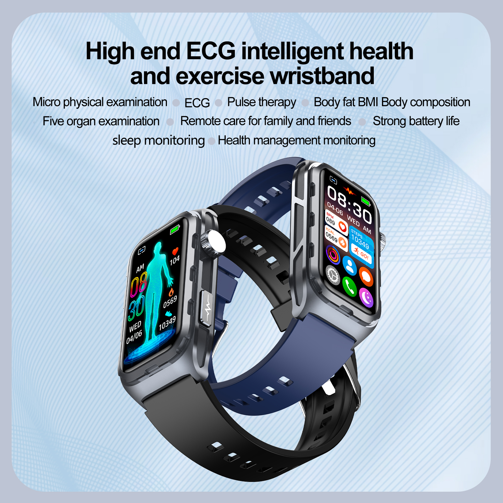 Blood Glucose Monitor Health Smart Watch Men ECG PPG Blood Pressure Measurement IP68 Waterproof Sports Fitness Tracker Heart Rate Women Smartwatch For Android IOS