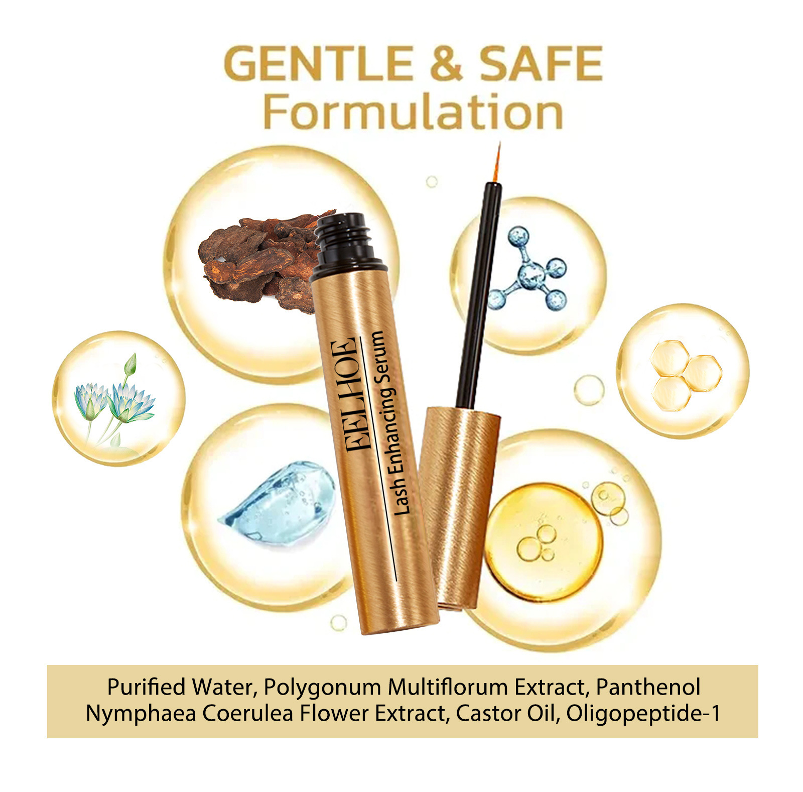 Eyelash Growth Liquid Longer Fuller Essence Eye Black Thickens Eyelashes Strengthen Natural Eyelashes Extend Eyebrow Growth Serum Beauty Care 5ml