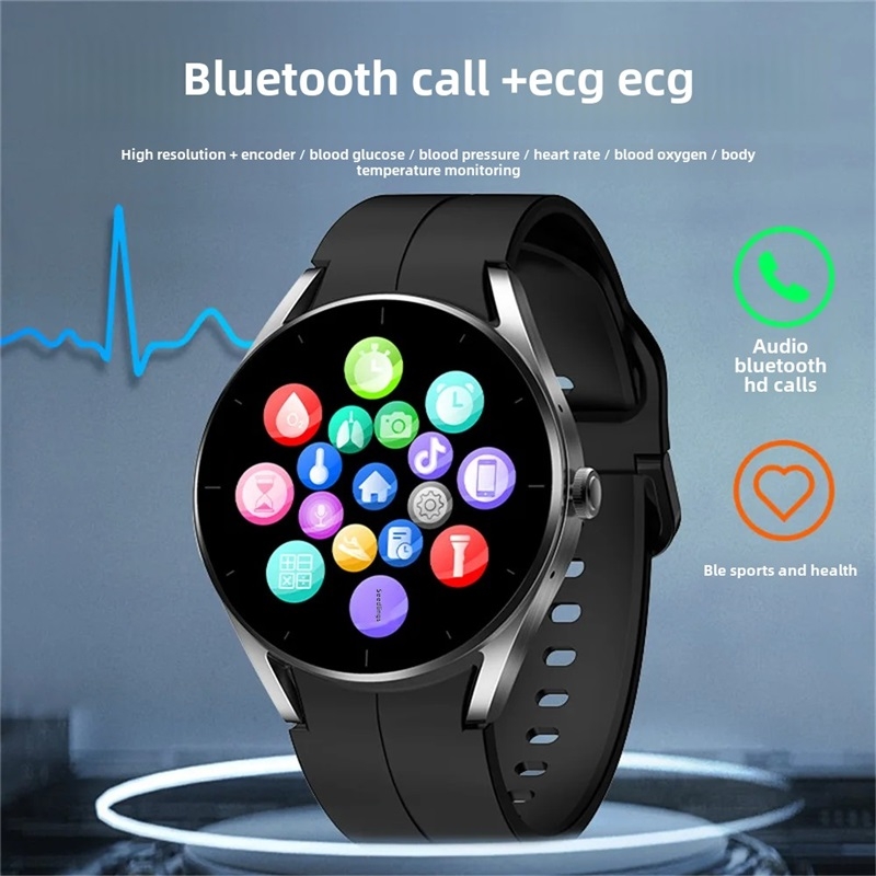 (Grey) Men Smart Watch Laser Therapy ECG Health Monitoring Bluetooth Calling AI Voice Fitness Tracker Women Smartwatch