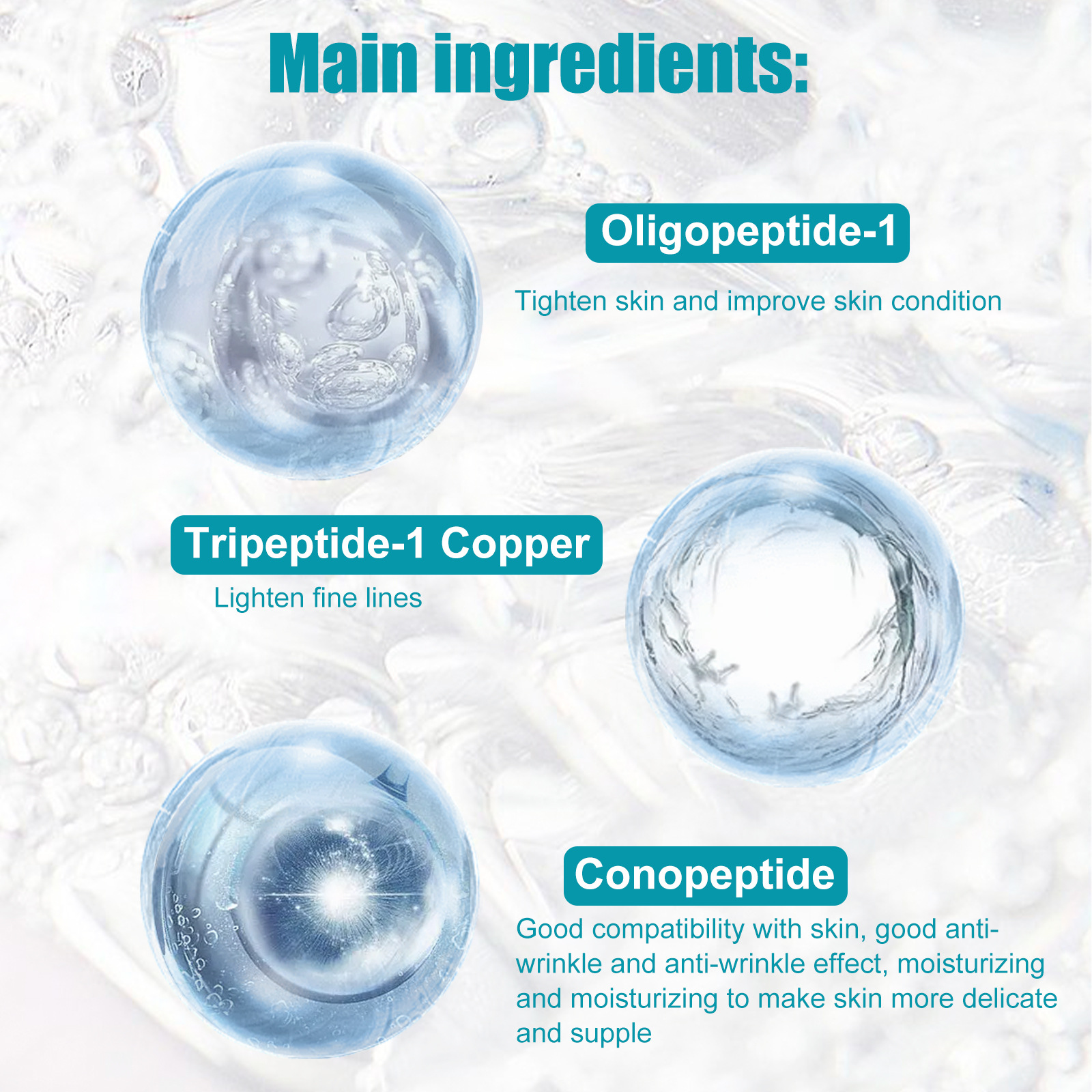 (1 PC) Anti Wrinkle Serum Hexapeptide Cono Peptide Essence for Face Lift Firming Improve Rough Sagging Tightening Fade Forehead Lines Age Spots Removal