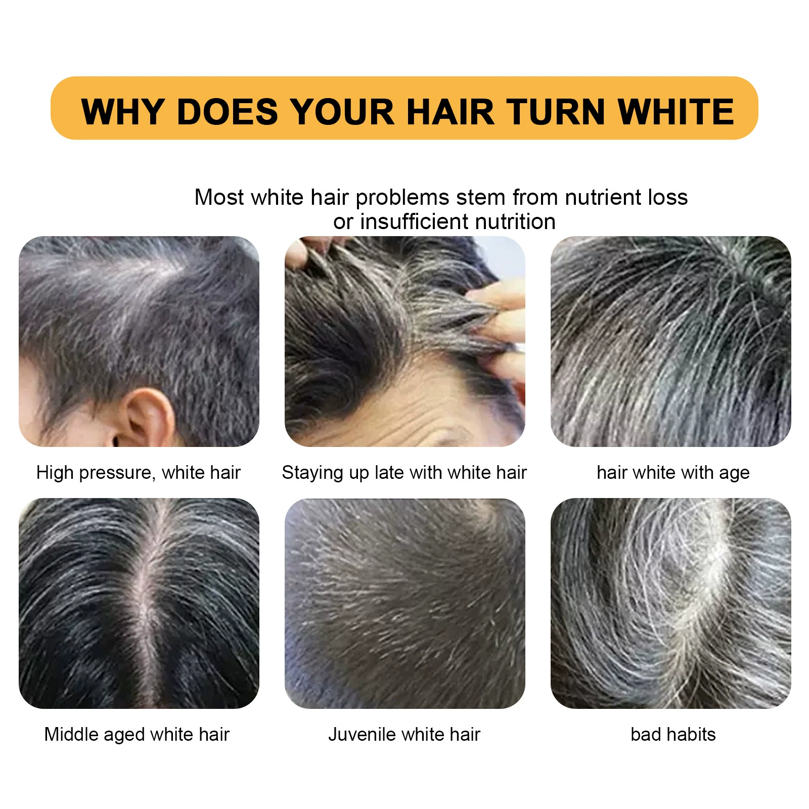 White Hair Repair Black Hair Care Nourishing Shampoo Smoothing Anti Dandruff Natural Hair Darkening Soap