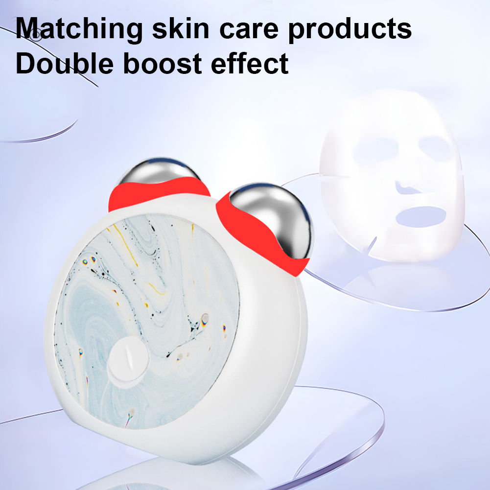 Electric Face Massager Roller Mini Facial Lifting  Device EMS Microcurrent Red Blue Light Therapy Face Skin Tightening Rejuvenation Beauty Anti Wrinkle