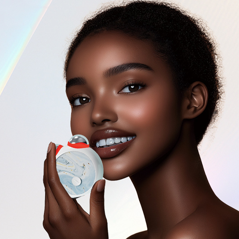Electric Face Massager Roller Mini Facial Lifting  Device EMS Microcurrent Red Blue Light Therapy Face Skin Tightening Rejuvenation Beauty Anti Wrinkle