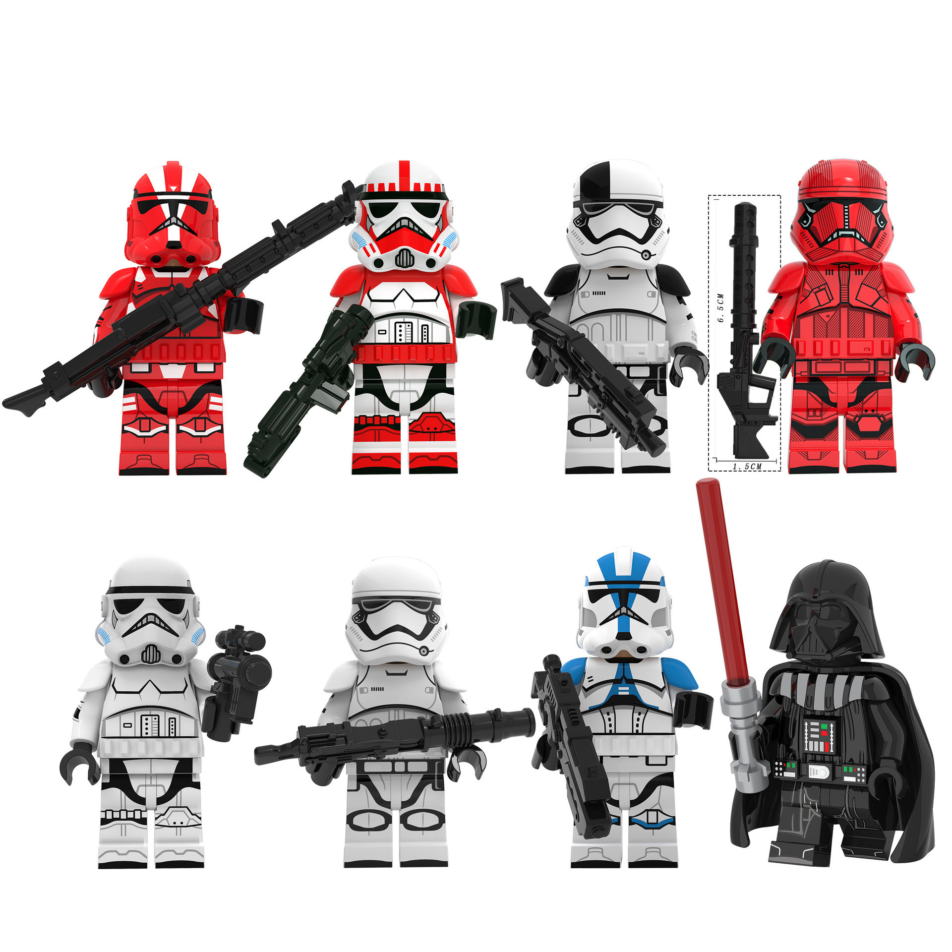 Star Wars Legion Mini Figures Toy Set Military Building Blocks with Weapons for Imaginative War Games for Kids Strategy Play and Display Collection
