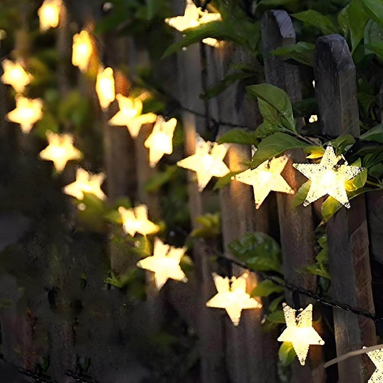 (Warm White) Solar Garden Lights 50 LED Star Fairy Lights Outdoor Waterproof Solar String Light Led Star 8 Modes 23ft Decorative Light for Garden Patio Yard Home Wedding 
