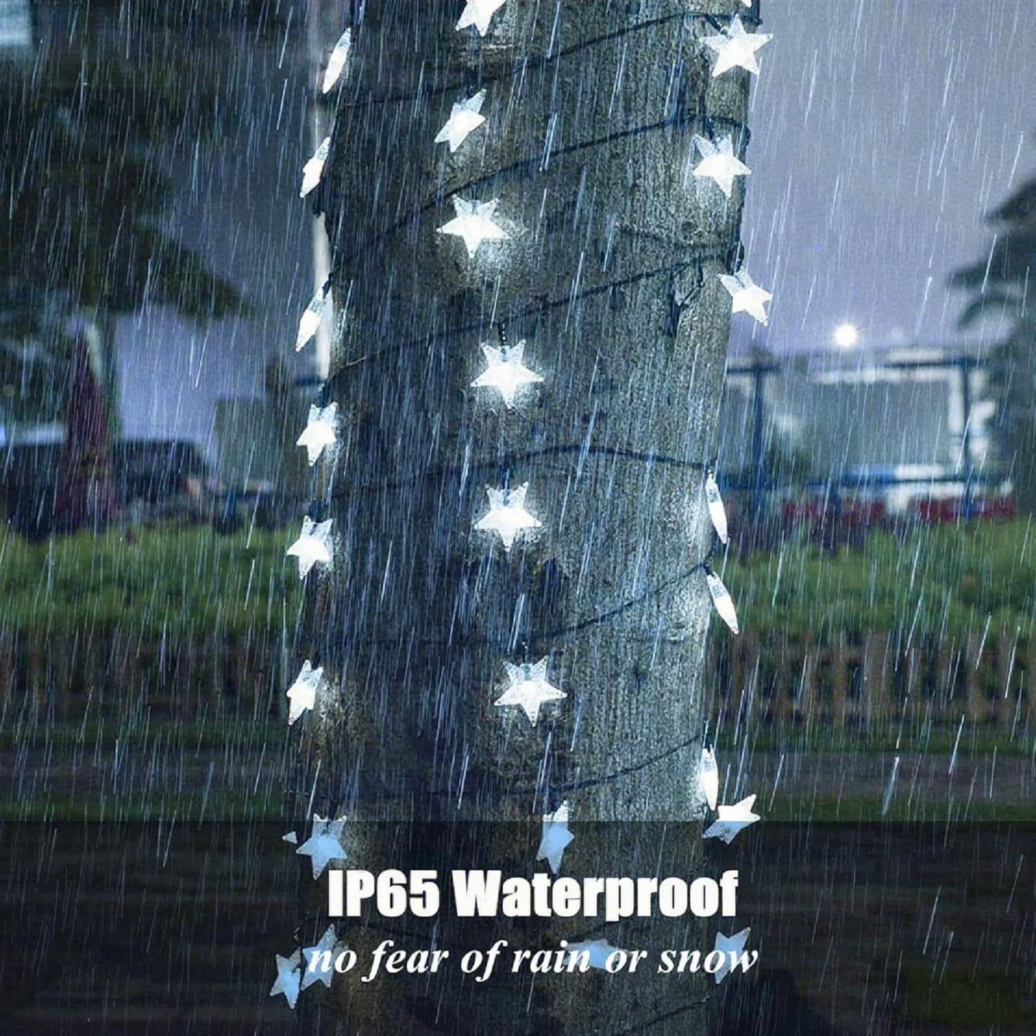 (Warm White) Solar Garden Lights 50 LED Star Fairy Lights Outdoor Waterproof Solar String Light Led Star 8 Modes 23ft Decorative Light for Garden Patio Yard Home Wedding 