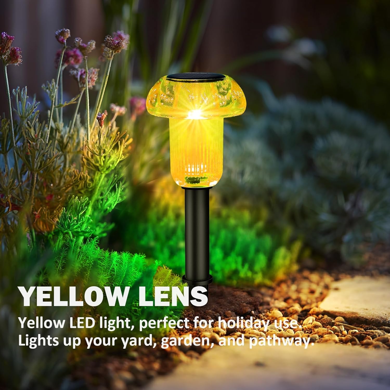 (Multicolor) Mushroom Solar Lights Outdoor Garden 4 Pack Decorative LED Pathway Lights with Mandala Projection for Flower Bed Lawn Decor  Waterproof Solar Garden Lights
