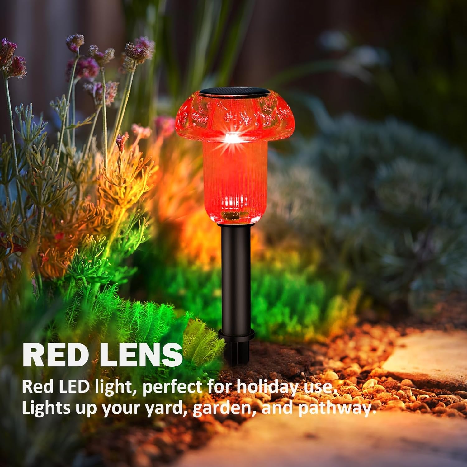 (Multicolor) Mushroom Solar Lights Outdoor Garden 4 Pack Decorative LED Pathway Lights with Mandala Projection for Flower Bed Lawn Decor  Waterproof Solar Garden Lights