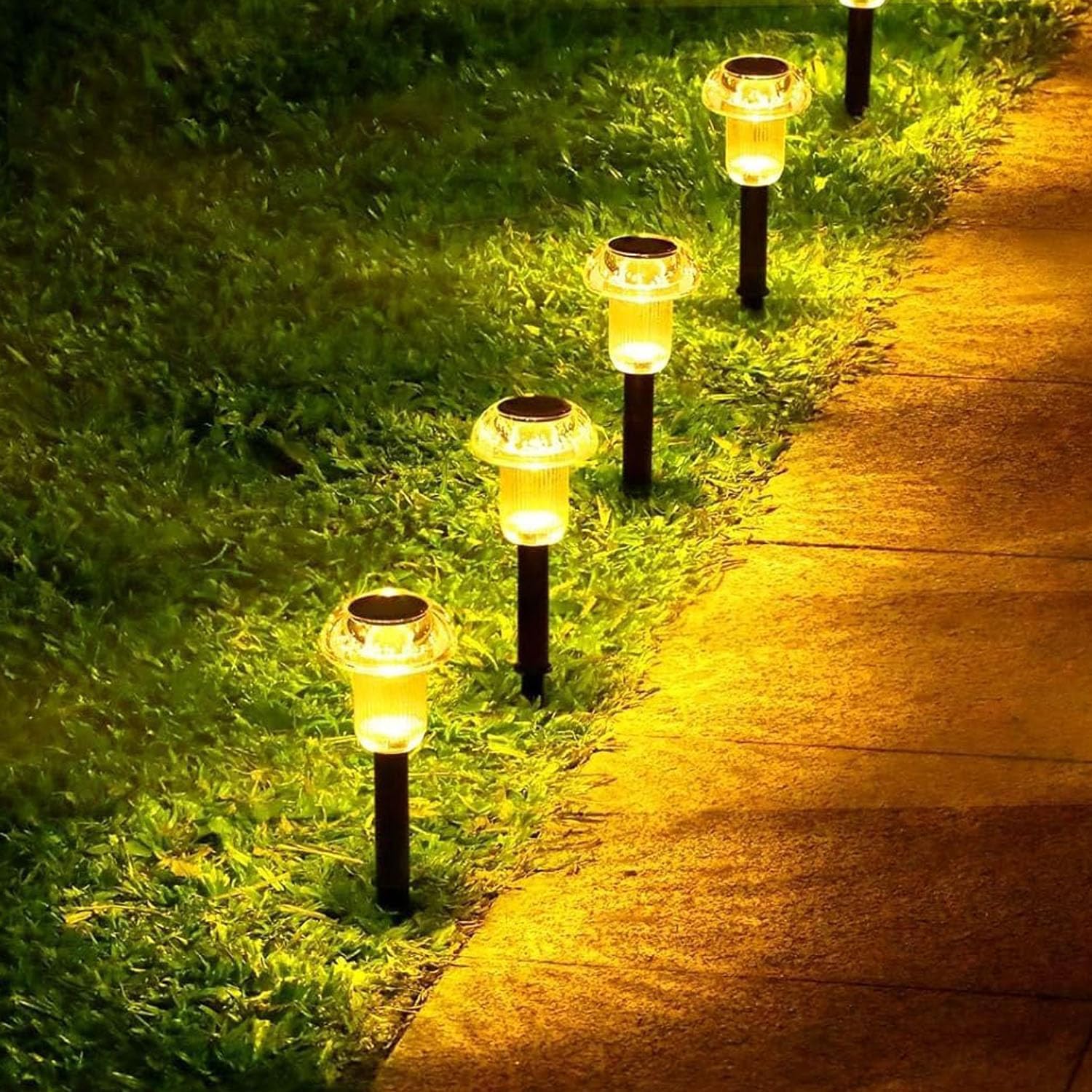 (Multicolor) Mushroom Solar Lights Outdoor Garden 4 Pack Decorative LED Pathway Lights with Mandala Projection for Flower Bed Lawn Decor  Waterproof Solar Garden Lights