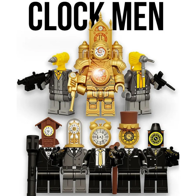 (8 PCS A) Skibidi Toilet Minifigures Toys TV Monitor Man Building Blocks Figures Fit Lego