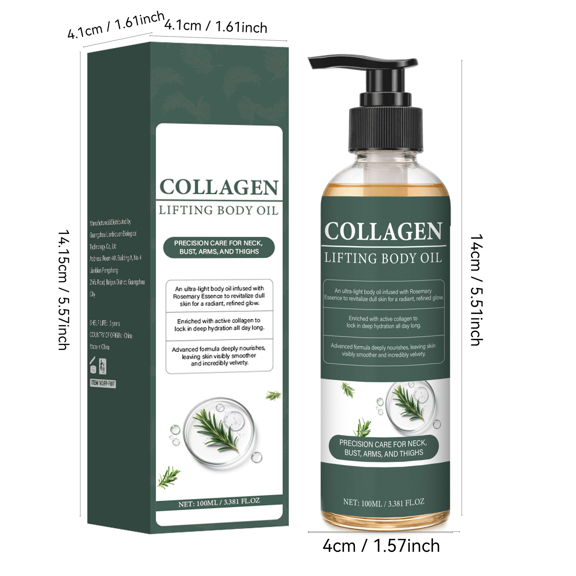 Collagen Firming Body Oil  Moisturising Skin Care Oil for Daily Use Home Care 100ml
