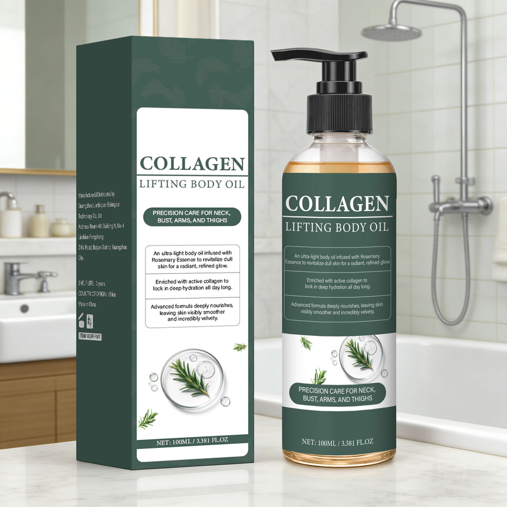 Collagen Firming Body Oil  Moisturising Skin Care Oil for Daily Use Home Care 100ml