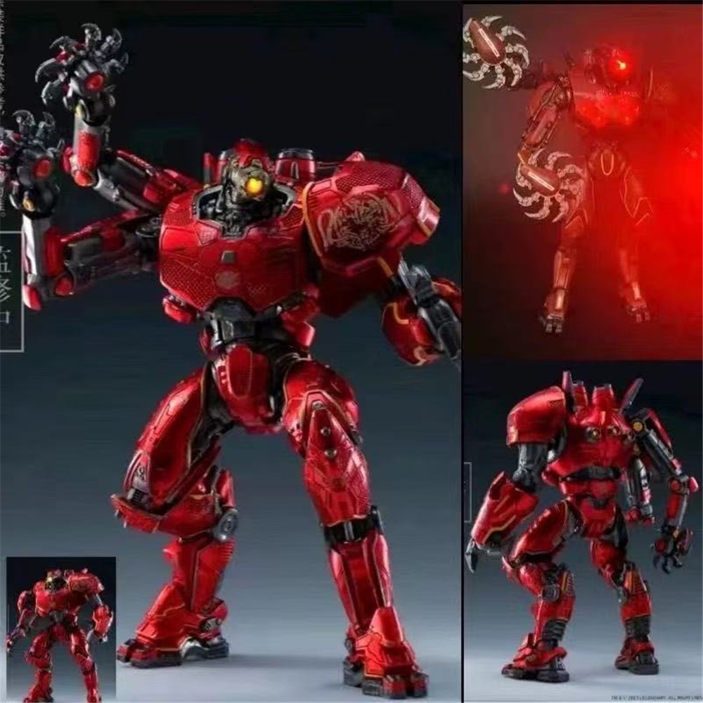 Pacific Rim Chinese Mecha Storm Crimson Electroplated Luminous Deluxe Articulated Action Figure Model Toy Ornament For Collection Display Gift