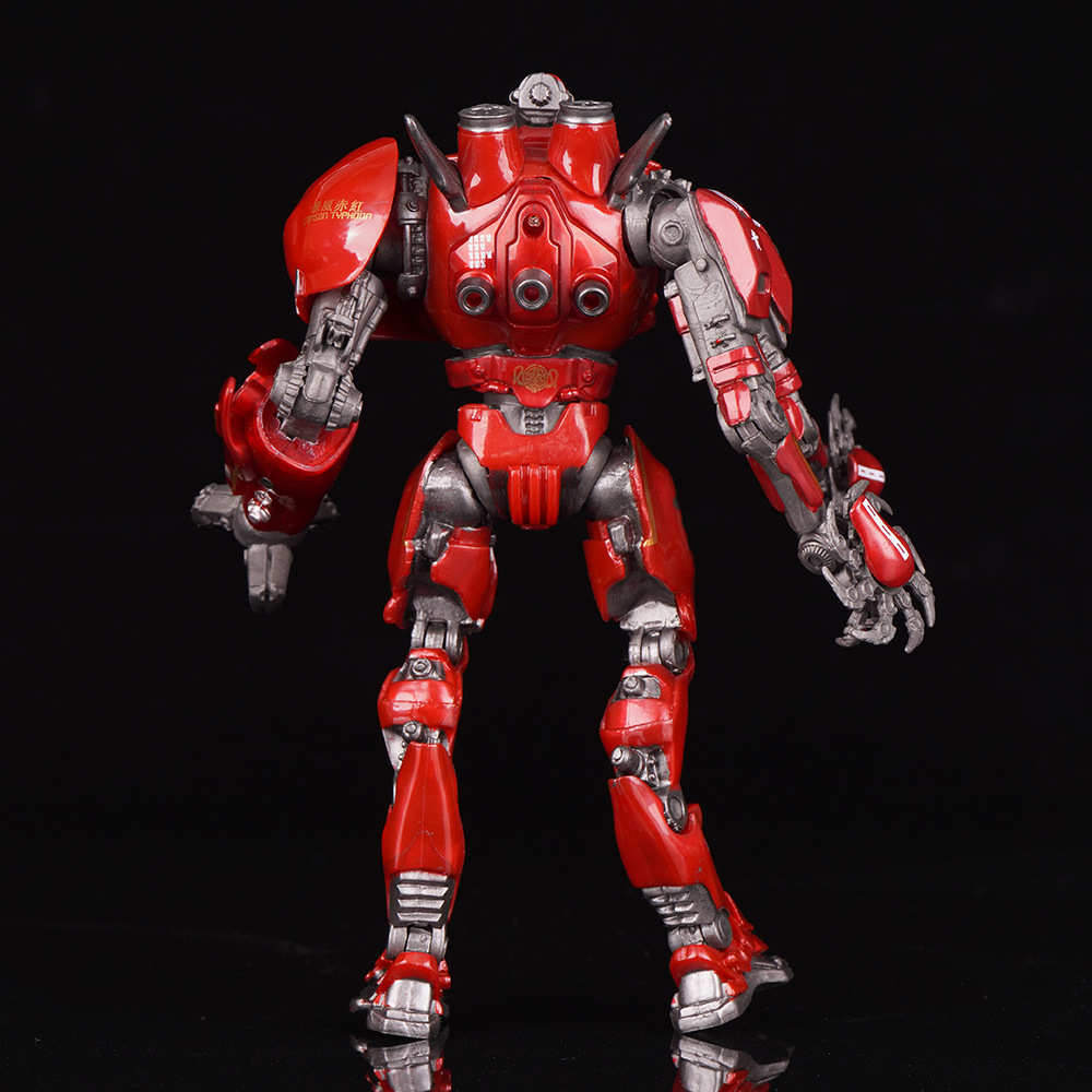 Pacific Rim Chinese Mecha Storm Crimson Electroplated Luminous Deluxe Articulated Action Figure Model Toy Ornament For Collection Display Gift
