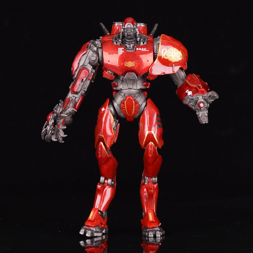 Pacific Rim Chinese Mecha Storm Crimson Electroplated Luminous Deluxe Articulated Action Figure Model Toy Ornament For Collection Display Gift