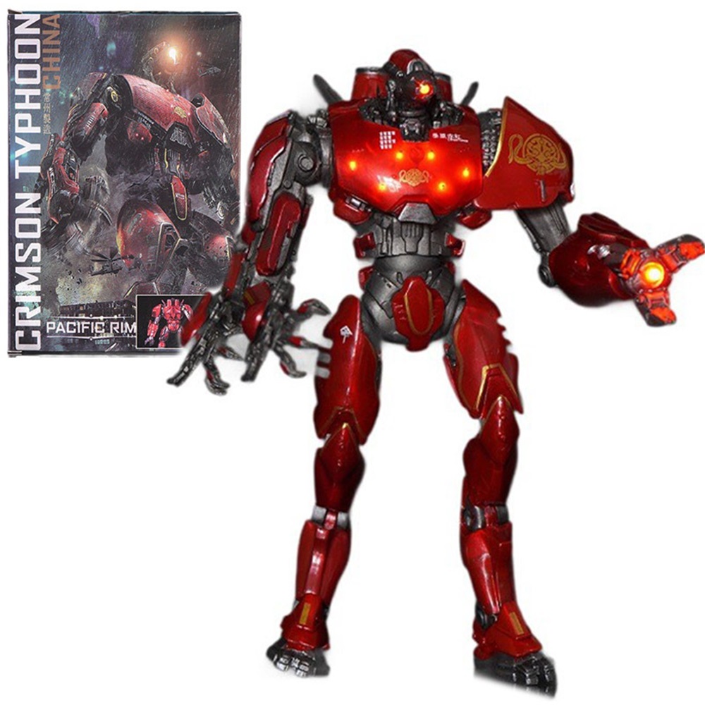 Pacific Rim Chinese Mecha Storm Crimson Electroplated Luminous Deluxe Articulated Action Figure Model Toy Ornament For Collection Display Gift