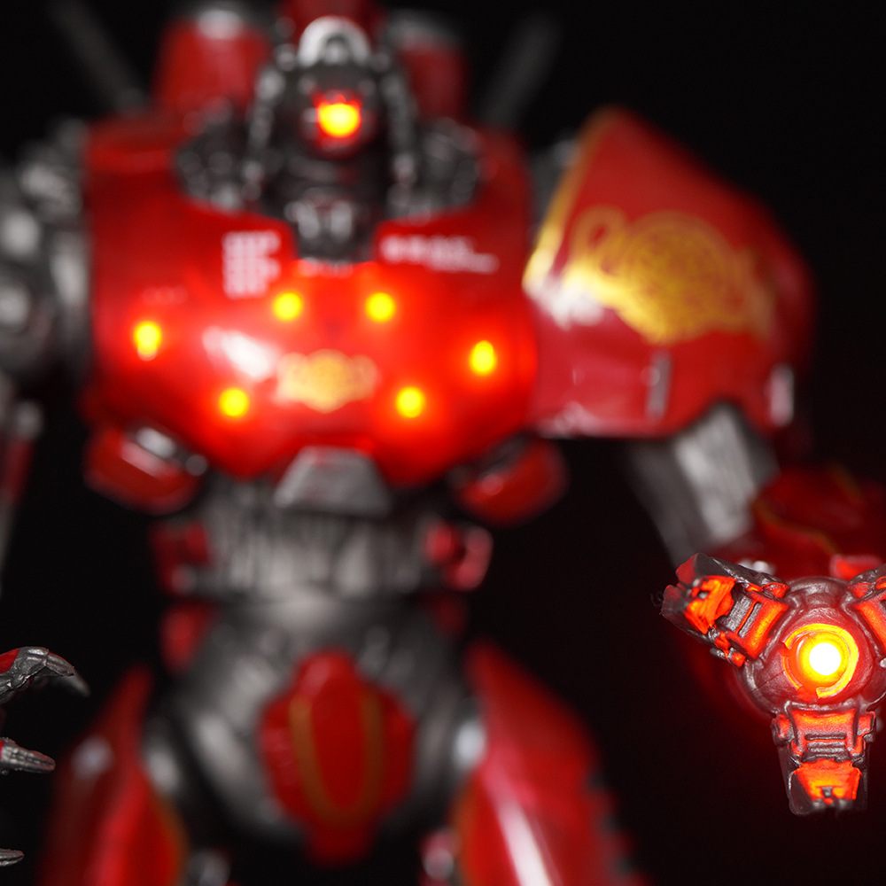 Pacific Rim Chinese Mecha Storm Crimson Electroplated Luminous Deluxe Articulated Action Figure Model Toy Ornament For Collection Display Gift