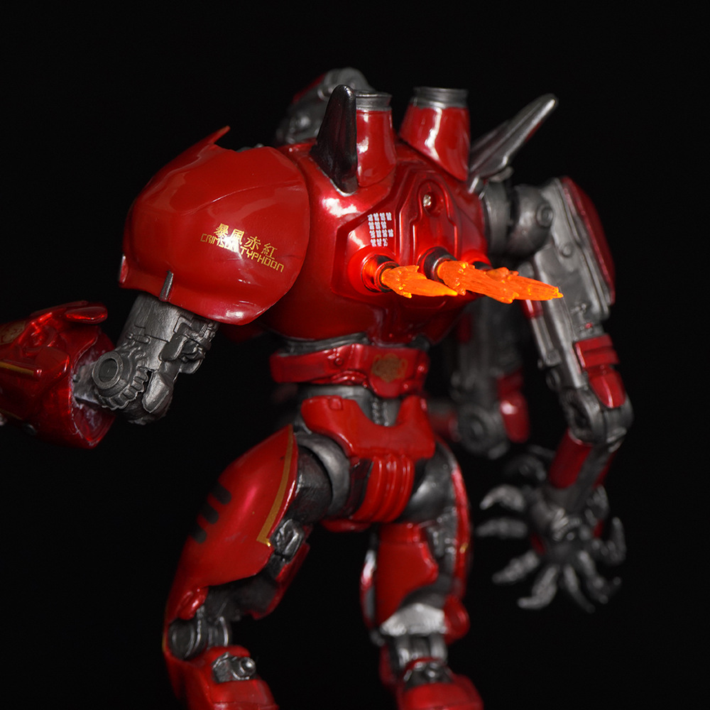 Pacific Rim Chinese Mecha Storm Crimson Electroplated Luminous Deluxe Articulated Action Figure Model Toy Ornament For Collection Display Gift