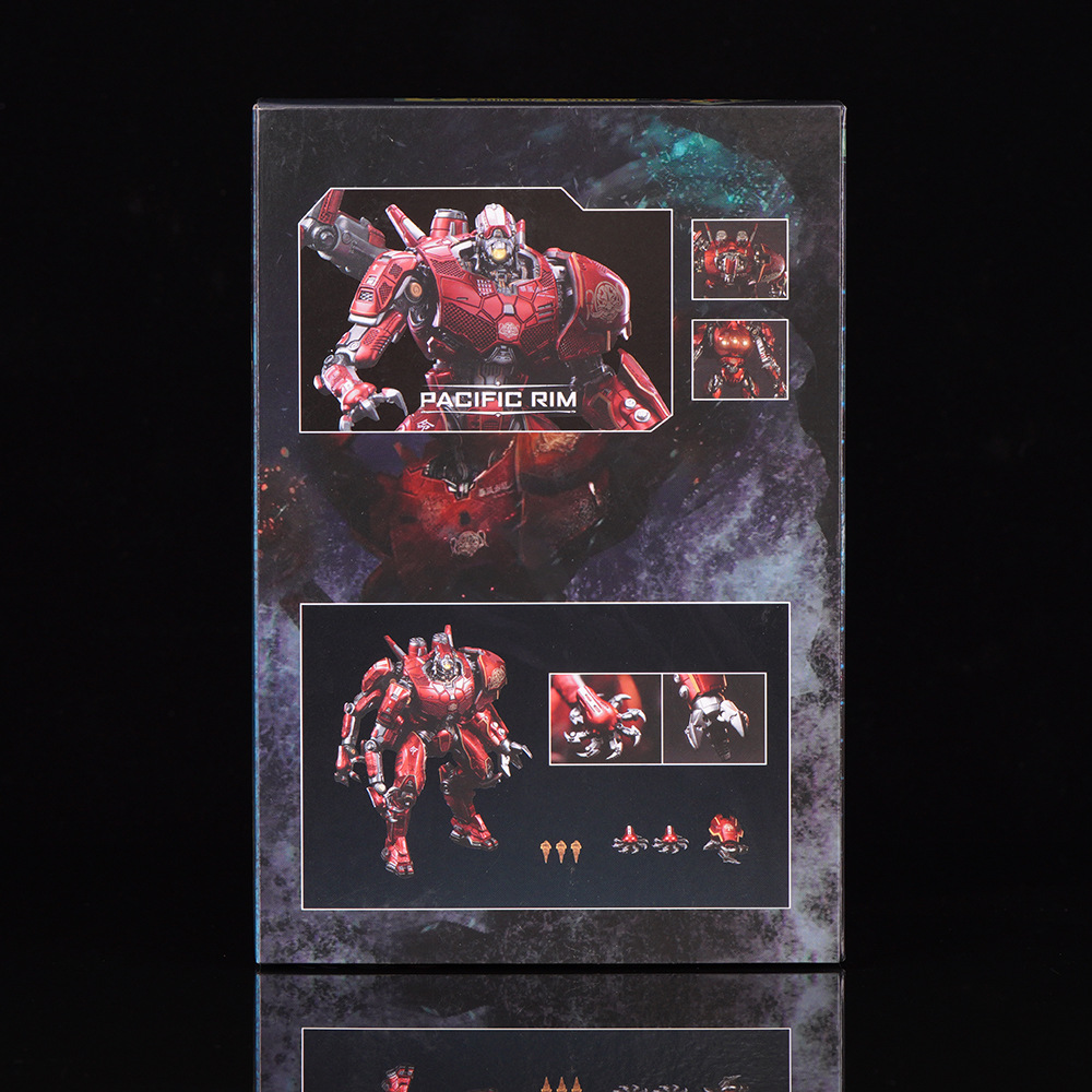 Pacific Rim Chinese Mecha Storm Crimson Electroplated Luminous Deluxe Articulated Action Figure Model Toy Ornament For Collection Display Gift