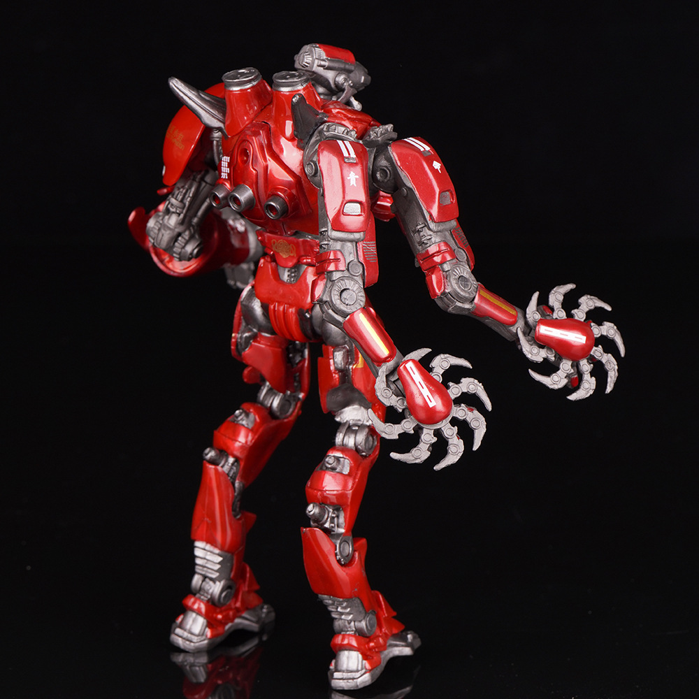 Pacific Rim Chinese Mecha Storm Crimson Electroplated Luminous Deluxe Articulated Action Figure Model Toy Ornament For Collection Display Gift