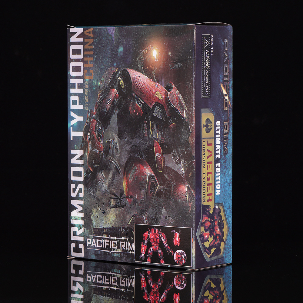 Pacific Rim Chinese Mecha Storm Crimson Electroplated Luminous Deluxe Articulated Action Figure Model Toy Ornament For Collection Display Gift