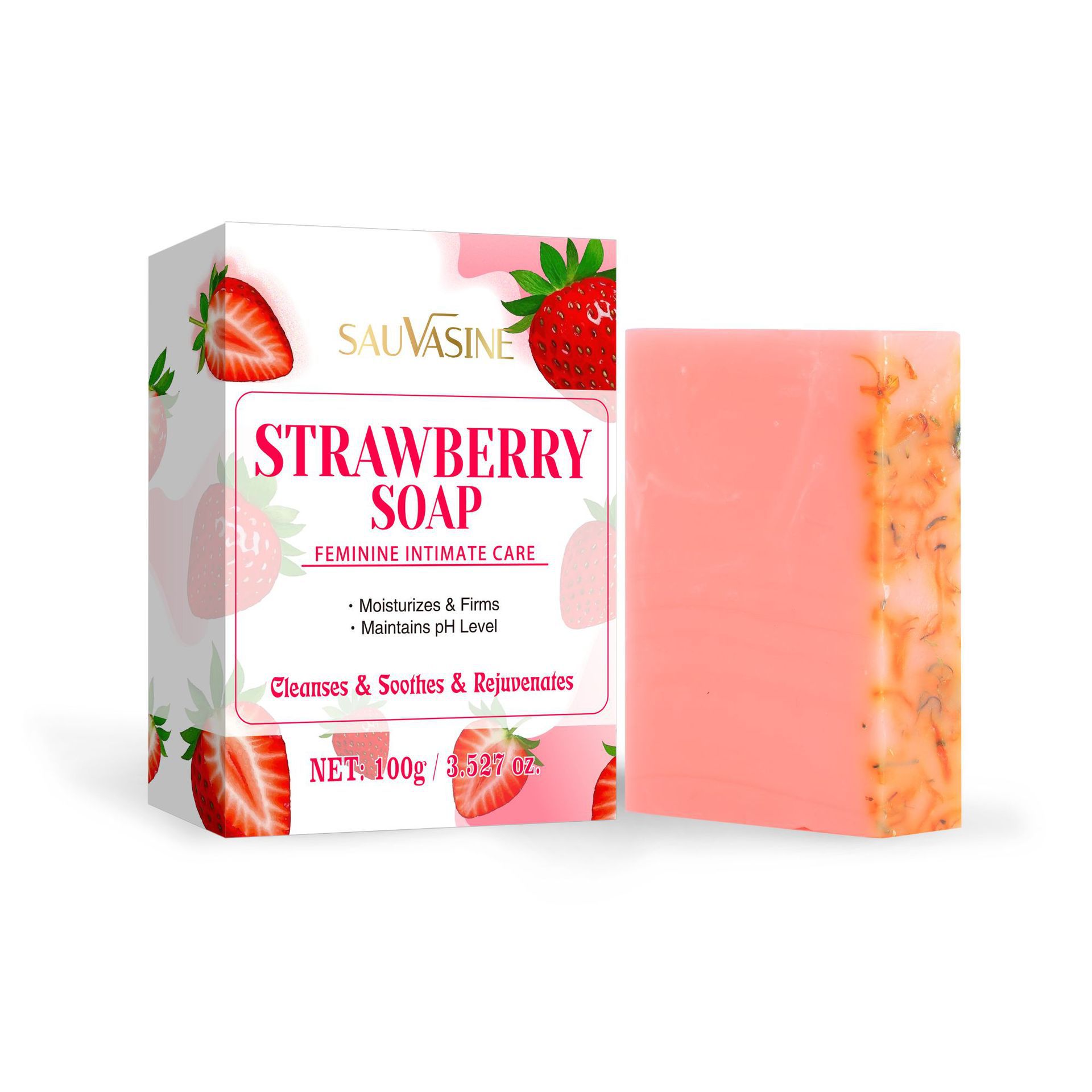 Strawberry Soap Gentle Cleansing Moisturising Body Bar for Daily Skin Care Natural